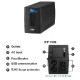 Fortron Source UPS iFP 1000VA/600W, Line-interactive, 2×Schuko, 2×IEC C13, RJ45, USB, 2×7Ah, 5min. autonomija