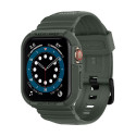 Spigen Rugged Armor Pro, zaštitna maska s remenom za Apple pametni sat, zelena - Apple Watch 8/7 (45mm)/SE 2022/6/SE/5/4