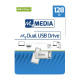 MyMedia Dual USB3.2 Gen1 /USB-C 128GB, metal