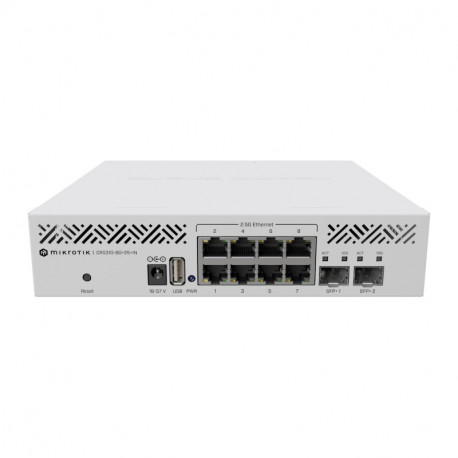 Mikrotik Cloud Router Switch CRS310-8G+2S+IN, 800 Mhz CPU, 256MB RAM, 8×2.5GLAN, 2×SFP+, RouterOS L5, desktop kučište, r