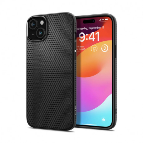Spigen Liquid Air, zaštitna maska za telefon, mat crna - iPhone 15 (ACS06790)