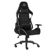 Bit Force KHAN F-2D igraća stolica s potpornim jastučićima, tkanina, 2D naslon za ruke, nosivost 150kg, crno/bijela