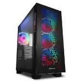 Sharkoon ELITE SHARK CA300H Tower E-ATX kućište bez napajanja, prozirne bočne stranice, prednji/stražnji RGB ventilatori