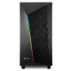Sharkoon REV100 Midi-Tower ATX kućište bez napajanja, prozirna bočna stranica, prednji/stražnji RGB ventilator 2×120mm, 