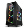 Sharkoon REV200 Midi Tower ATX kućište bez napajanja, prozirna bočna stranica, prednji/stražnji RGB ventilatori 5×120mm,