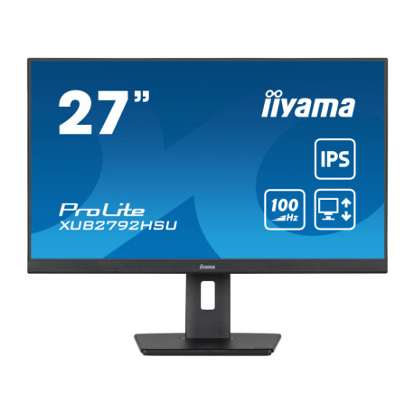IIYAMA 27” XUB2792HSU-B6  FHD (1920x1080) IPS, 100Hz, 16:9, 0.4ms, 250 cd/m2, 1300:1, 1xHDMI/DPx1, 4xUSB-A, zvučnici, cr