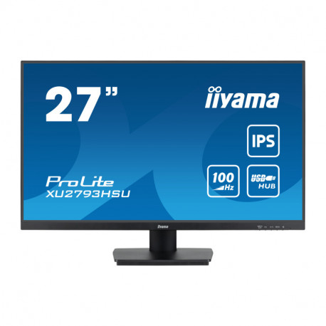 IIYAMA 27" XU2793HSU-B6 FHD (1920×1080) IPS, 100Hz, 16:9, 1ms, 250cd/m2, 1000:1, 1xHDMI/DP, 2×USB-A, zvučnici, crni