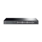 TP-Link Omada JetStream 28-port Gigabit Easy Smart preklopnik (Switch), 24x 10/100/1000 Mbps RJ45 PoE+ port,2x SFP fiber