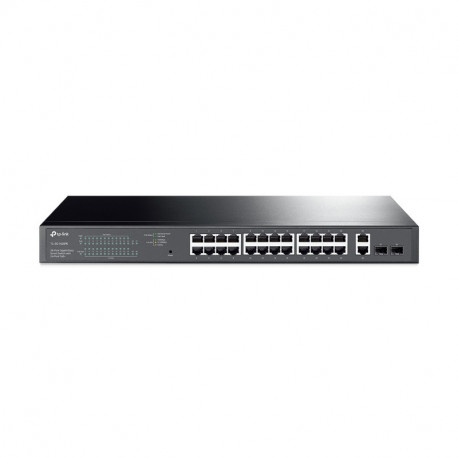 TP-Link Omada JetStream 28-port Gigabit Easy Smart preklopnik (Switch), 24x 10/100/1000 Mbps RJ45 PoE+ port,2x SFP fiber