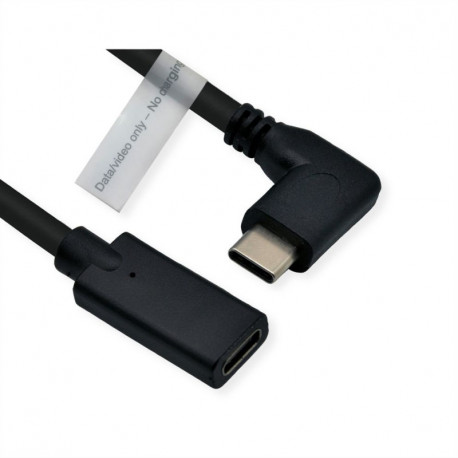 Roline USB-C produžni kabel (DP Alt Mode) C-C, M- kutni/F, 2m 