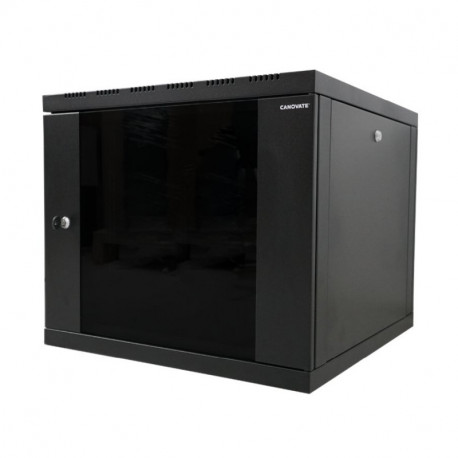 Canovate 12U 600x560x631 SINGLE zidni ormar s bočnim stranama koje se mogu otvoriti izvana, crni (WS3O-9-1265F)