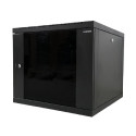 Canovate 12U 600x560x631 SINGLE zidni ormar s bočnim stranama koje se mogu otvoriti izvana, crni (WS3O-9-1265F)