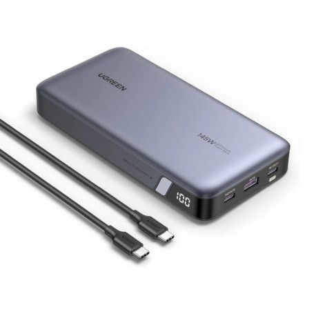 UGREEN prijenosni punjač (Powerbank) 25000mAh, 145W brzo punjenje, 2×USB-C+1×USB-A, PD 3.0+QC 3.0, sivi