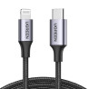 UGREEN Lightning na USB-C (M), MFi, PD, pleteni kabel, 1.0m