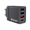 Verbatim zidni punjač 30W, 3×USB-A/1×USB-C