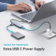 UGREEN 4-portni USB-C HUB 4xUSB-A 3.0 + USB-C power port, sivi
