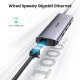 UGREEN 4-portni USB-C HUB 3xUSB 3.0 A, 1xRJ45 + micro USB power port, sivi
