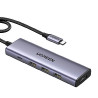 UGREEN 5-portni USB-C HUB 3x USB-A 3.2, 1xUSB-C PD, 1xHDMI 4K 30 fps, sivi
