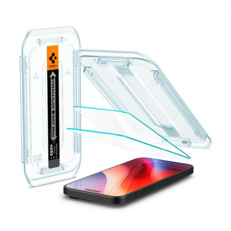 Spigen Glass tR EZ Fit 2 Pack, transparency - iPhone 16 Pro (AGL07928)
