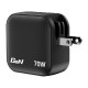Verbatim Mini GaN zidni punjač 70W, 2×USB-C/1×USB-A, PD/QC 3.0