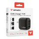 Verbatim Mini GaN zidni punjač 70W, 2×USB-C/1×USB-A, PD/QC 3.0