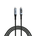 Verbatim Sync & Charge kabel USB C na USB C sa zaslonom, M/M, 100W PD3.0 /QC3.0, crni, 1.2m