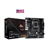 ASROCK B650M PG Lightning, S. AM5, 4x DDR5/7200(OC), PCIe 5.0, HDMI, DP, mATX
