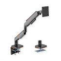 Roline jednostruki stolni pneumatski nosač monitora do 49", 5 spojeva, nosivost 20 kg, crno/sivi