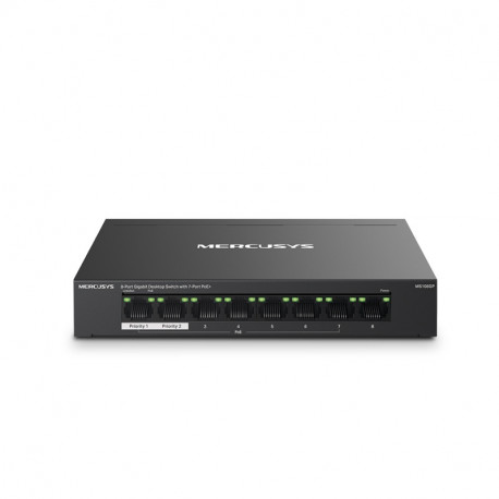 Mercusys 8-Port Gigabit Desktop preklopnik (Switch) 7× Gigabit PoE+, 1× Gigabit Non-Po, Plug & Play,