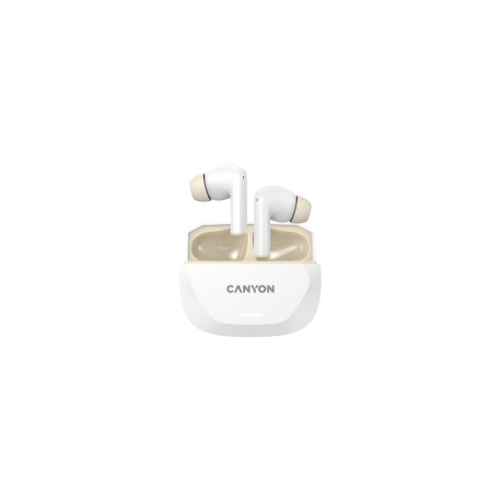 CANYON headset HEXAGON 7 TWS ANC+ENC Wireless Charge White Beige