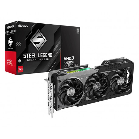 ASRock Radeon™ RX 9070 XT Steel Legend Dark 16GB