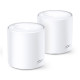 TP-Link AX1800 Deco X20 (2-pack), Dual-Band Mesh Wi-Fi 6, 574Mbps/1201Mbps (2.4GHz/5GHz), 802.11ax/ac/n/a/b/g, 2×G-LAN, 