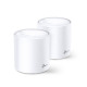 TP-Link AX5400 Deco X60 (2-pack), Dual-Band Mesh Wi-Fi 6, 574Mbps/2402Mbps (2.4GHz/5GHz), 802.11ax/ac/n/a/b/g, 2×G-LAN, 