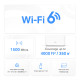 Mercusys Halo H60X(2-pack) AX1500 Whole Home Mesh WiFi 6, Dual-Band 300Mbps/1201Mbps (2.4GHz/5GHz), 802.11ax/ac/n/a 2.4 
