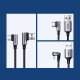 UGREEN USB-C (M) na USB 2.0 A (M), 3A, kutni 90°, crni, pleteni kabel MFi, 2m