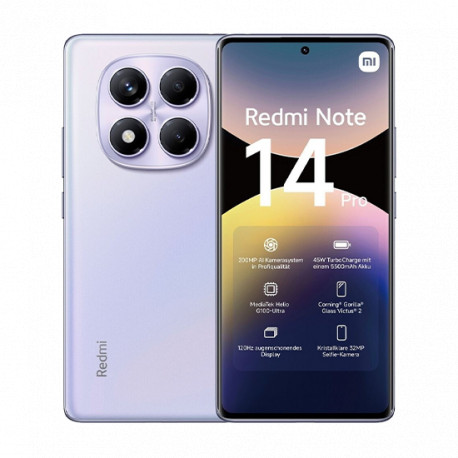 Xiaomi Redmi Note 14 Pro 4G Dual Sim 12GB RAM 512GB - Aurora Purple