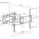 Manhattan TV nosač zidni 60"-120" do 120kg, crni
