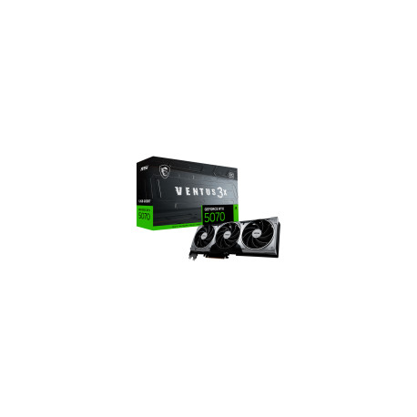 MSI GeForce RTX 5070 12G Ventus 3X OC - 12GB GDDR7 (28Gbps/192-bit), PCIe 5X 16, Boost: 2542 MHz, HD