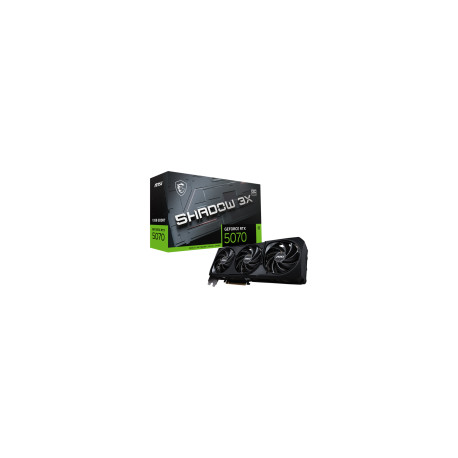 MSI Video Card Nvidia GeForce RTX 5070 12G SHADOW 3X OC (12GB GDDR7/192bit, PCI-E Gen5, 3x DP 2.1, 1