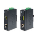 Planet Industrial 1G Optical (SC,SM)-10km to 1GbE RJ45 802.3at PoE Injector Media Converter (-40 to 75C)