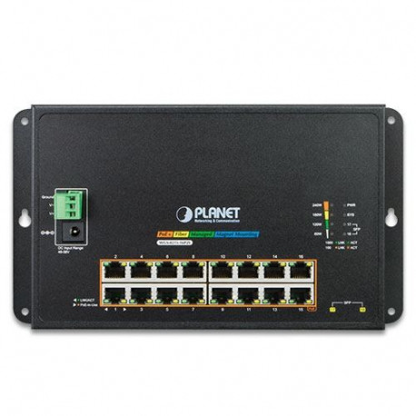 Planet Industrial 16-Port GbE 802.3at PoE 2-Port 100 1000X SFP Wall-mounted Managed Switch
