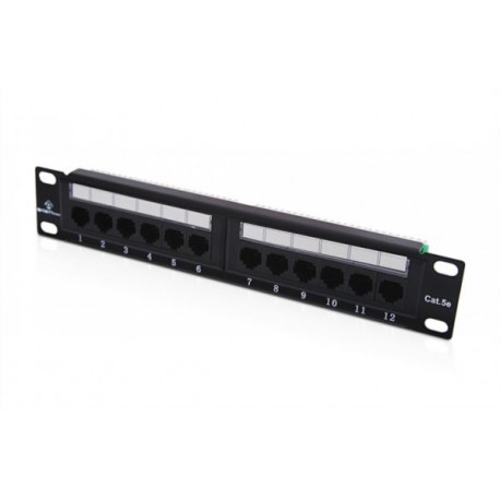 Alantec Cat5e Unshielded 12-port Patch Panel, 10"