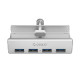 Orico 4-portni USB-A 3.0 HUB, 4xUSB-A 3.0 clip type , srebrni (ORICO-MH4PU-SV-BP)