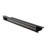 Roline 24-portni Patch Panel (prazni) 19" Keystone UTP Cat.5e/6/Class E, crni