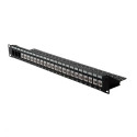 Roline 24-portni Patch Panel (prazni) 19" Keystone UTP Cat.5e/6/Class E, crni