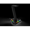 Postolje za slušalice GX-UH100, LED, USB hub