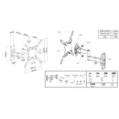 Manhattan TV nosač zidni 13"-43" do 20kg, crni