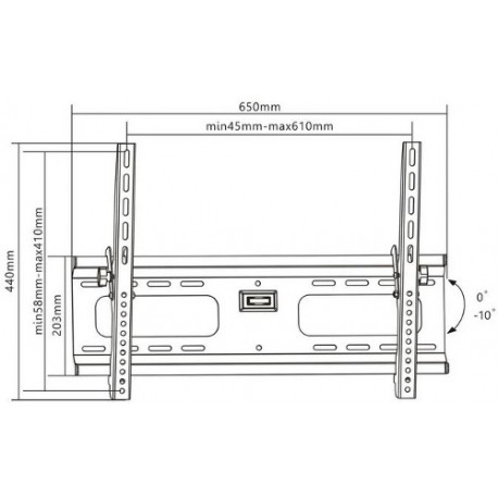 Manhattan TV nosač zidni 37"-70" do 75kg, crni