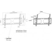 Manhattan TV nosač zidni 37"-80" do 80kg, crni
