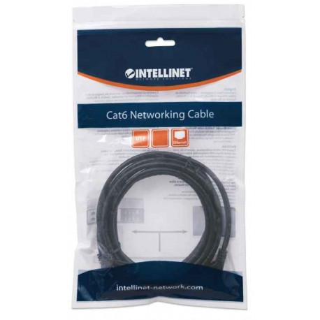 Intellinet Cat6, CCA, U/UTP, PVC, RJ45, 0.5m, sivi